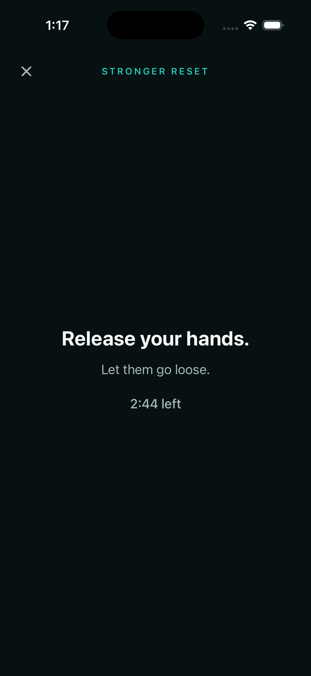 Stronger Reset instructing the user to release their hands